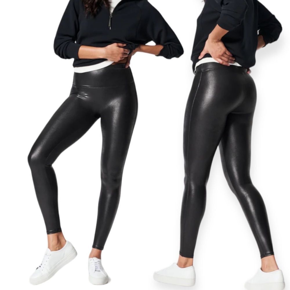 SPANX Faux Leather Leggings Size LG